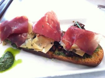 Duck Prosciutto Crostini