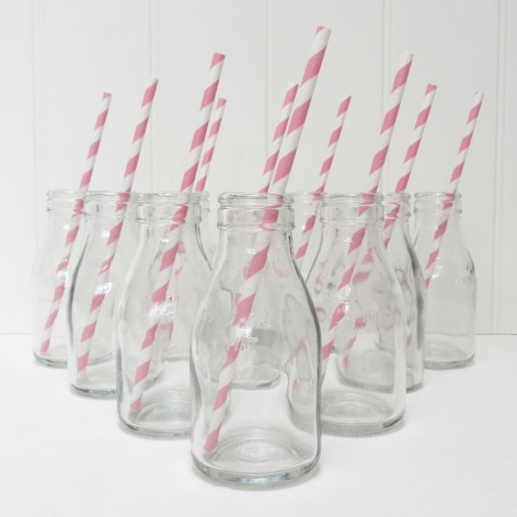 Pink Stripe Paper Straws